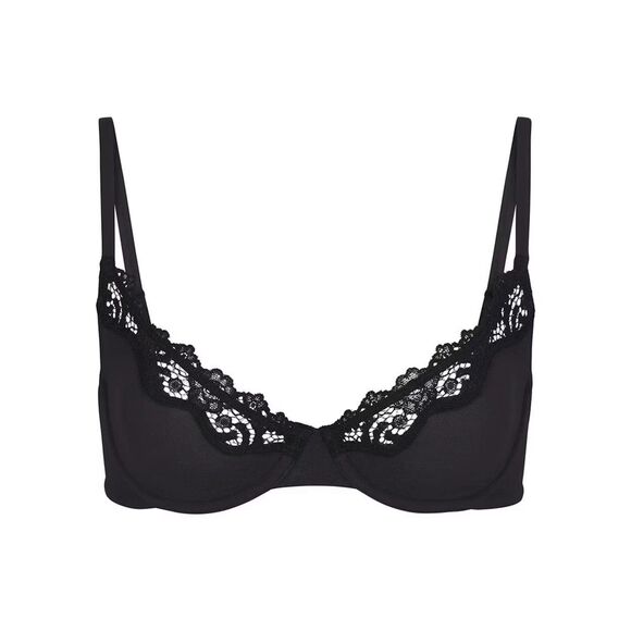 Skims Fits Everybody Lace Underwire Bra Onyx Size 36B - Picture 1 of 11